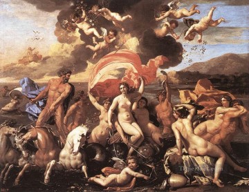  Triunfo Obras - El triunfo de Neptuno, pintor clásico Nicolas Poussin